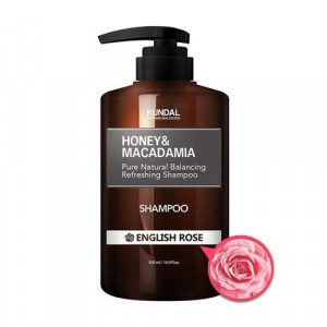 Безсульфатный шампунь для волос "Английская роза" KUNDAL Honey & Macadamia Shampoo English Rose 500ml