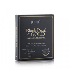 Гидрогелевая маска с золотом и черным жемчугом PETITFEE Black Pearl & Gold Hydrogel Mask Pack - 5шт