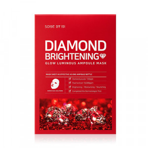 Осветляющая ампульная маска с алмазной пудрой SOME BY MI Diamond Brightening Calming Glow Luminous Ampoule Mask 25g х 10шт.          