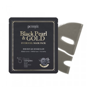 Гидрогелевая маска с золотом и черным жемчугом PETITFEE Black Pearl & Gold Hydrogel Mask Pack - 1шт