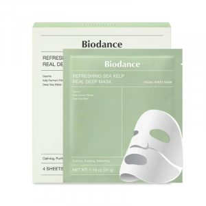 Гідрогелева маска для обличчя з морськими водоростями BIODANCE Refreshing Sea Kelp Real Deep Mask 34g - 4шт
