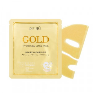 Гідрогелева маска для обличчя з золотим комплексом +5  PETITFEE Gold Hydrogel Mask Pack +5 golden complex 32g - 1шт