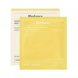 Освітлювальна гідрогелева маска для обличчя BIODANCE Radiant Vita Niacinamide Real Deep Mask 34g - 4шт