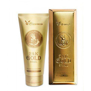 Пінка для вмивання з золотом і муцином равлика Elizavecca 24K Gold Snail Cleansing Foam 180ml