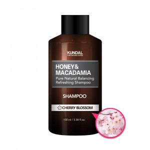 Безсульфатний шампунь для волосся "Квітуча вишня" KUNDAL Honey & Macadamia Shampoo Cherry Blossom 100ml