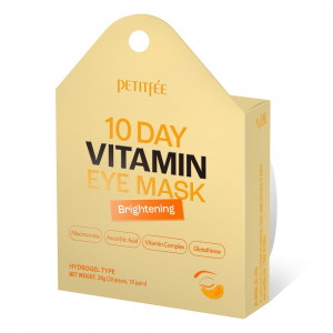 Освітлюючі гідрогелеві патчі з вітаміном C і ніацинамідом PETITFEE 10 Day Vitamin Eye Mask 20шт